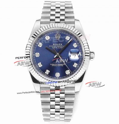 DDF Replica Rolex Datejust 41 Blue Diamond Face Jubilee 3235 Movement Watch
